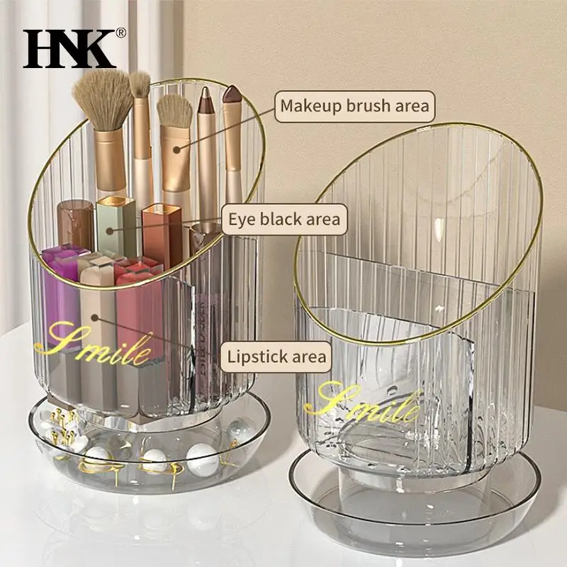 360° Rotating Makeup Brush Holder Luxury Cosmetic Organizer Lipstick Eyebrow Pencil Holder Eye Shadow Storage Box