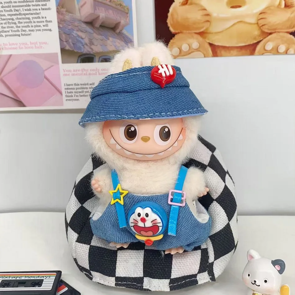 10 cm Mini Labubu Doll Tute carine Set Accessori Accessori appesi Labubu V4 Compleanno Natale Regali giocattolo per bambini