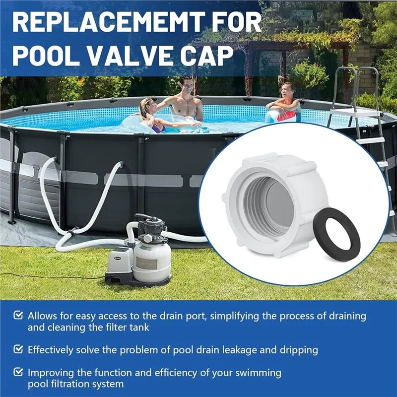 NALFI-For Sand Filter Pump Replacement Parts- 2Pcs 11456 Drain Valve Covers For Swimming Pools, Pump Components Sealing Design