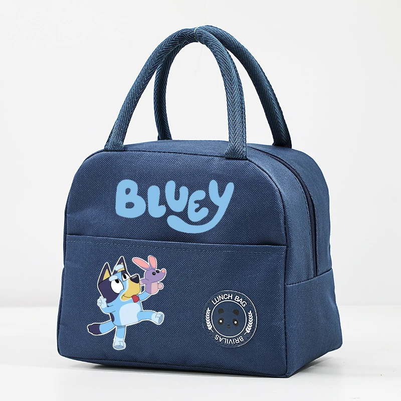 Bluey Lunch Hand Bags Child Bingo Chilli Anime Cartoon Lunch Box Men Woman Adult Office Thermal Insulat Case Kids Birthday Gifts