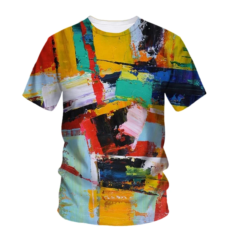 

Streetwear Artistic Graffiti T-shirt 3D Printing Round Neck Short Sleeves Hip Hop T Shirt Clothes For Men Summer Comfortable Tee