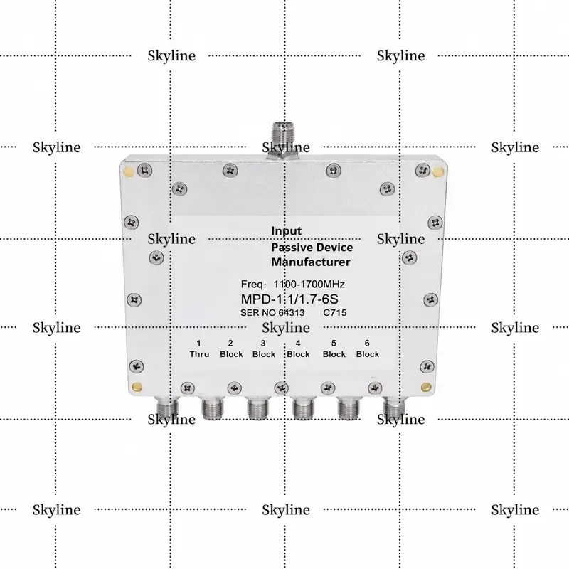 For BD GNSS GPS Dedicated Six Channel Power Divider SMA Head RF Microstrip Six Way Splitter 1.1-1.7GHz 2G