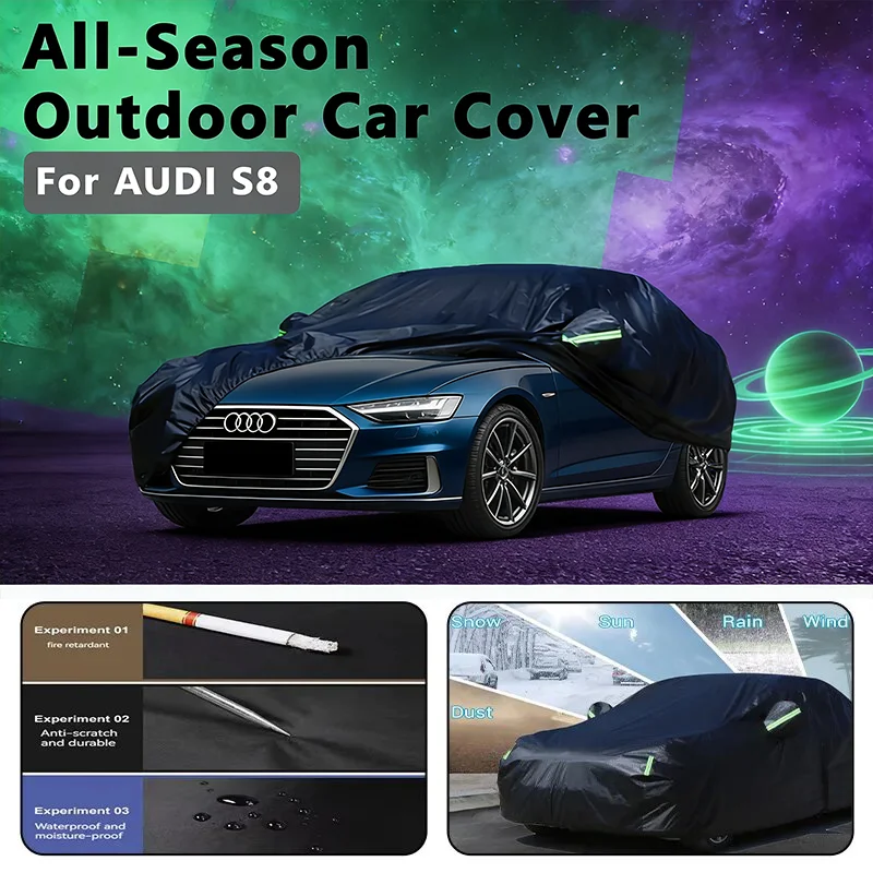 

Полный автомобильный чехол для наружного использования AUDI S8 — водонепроницаемый снегозащитный солнцезащитный козырек, зимние и летние аксессуары для автозащиты