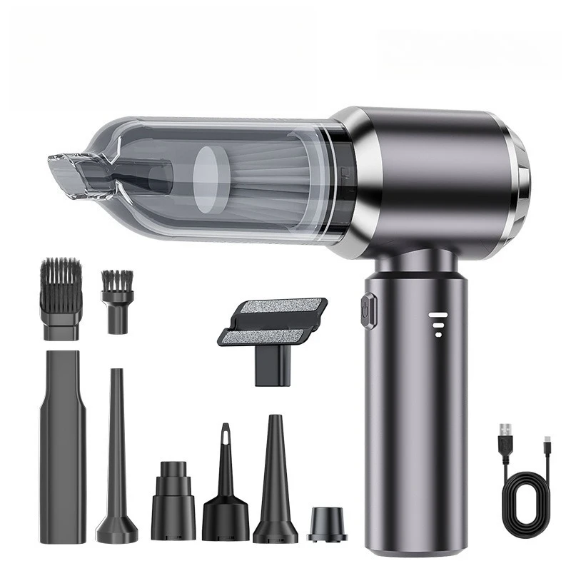 Wireless Car Vacuum Cleaner Power Display Strong Suction Dust Blower Portable Detachable Dust Cup for Car Household Cleaning