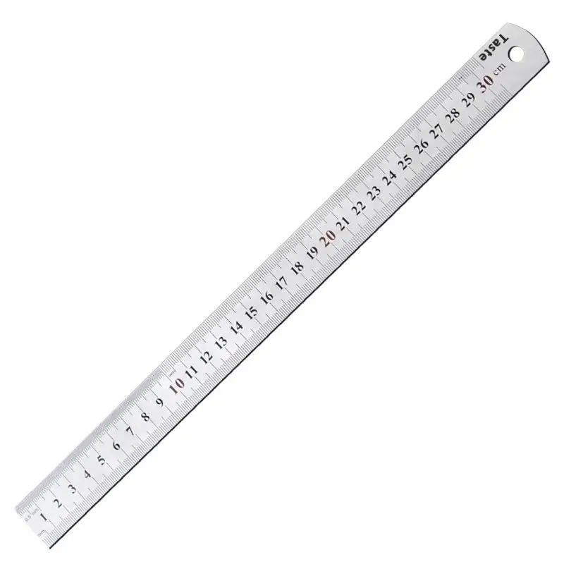 Zero Glare Satin Chrome Stainless Steel Ruler, 15-100CM Length, MM Graduations for Engineers