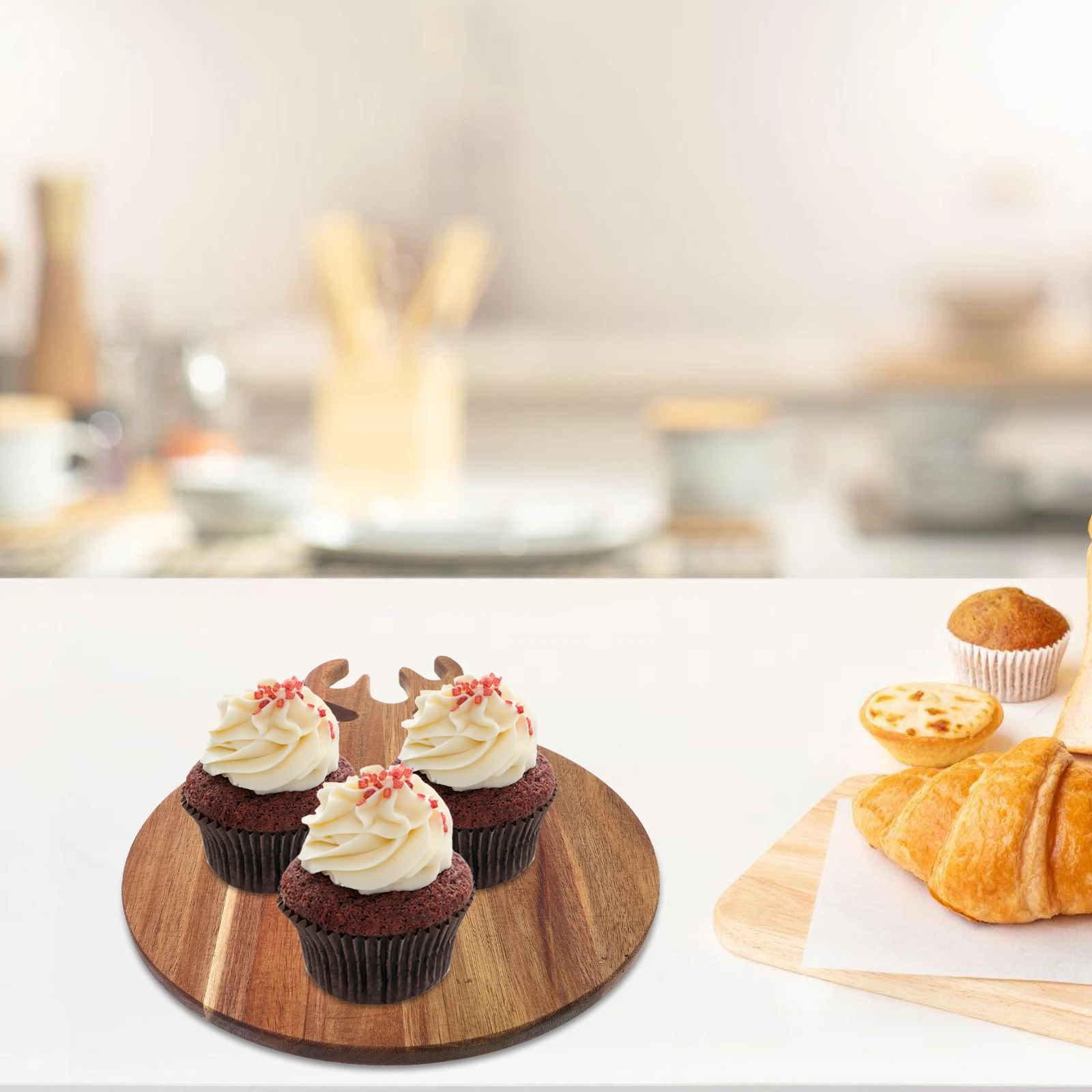 

Antler Cake Board Christmas Decoration Bread Serving Boards for Food Platters Wooden Beech Antlers Tray