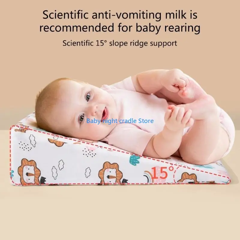 J2FF النوم الآمن الطفل إسفين وسادة يمنع الاختناق والمغص حديثي الولادة وسادة المنحدر ووسادة مريحة لعربة سرير طفل هدية