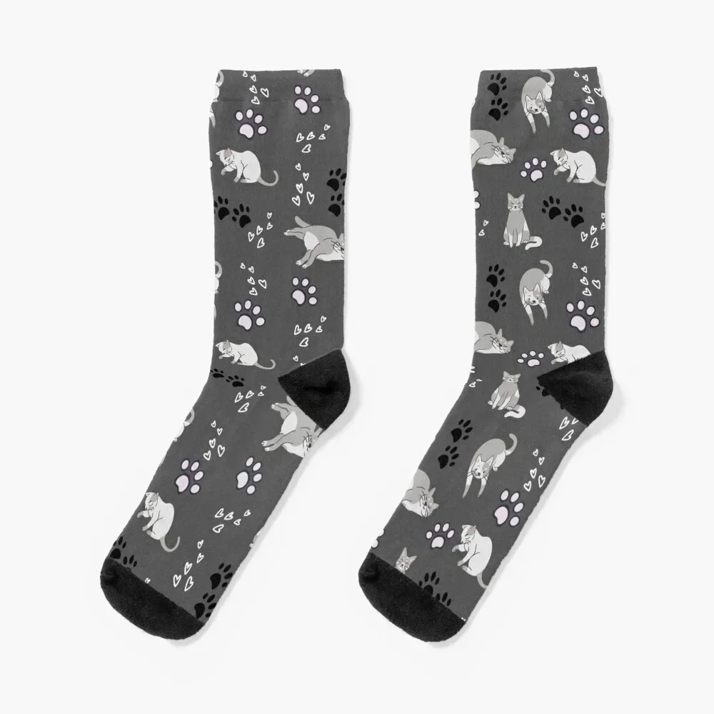 

Cute Cat Pattern Socks funny gift anti-slip sports stockings gift Ladies Socks Men's