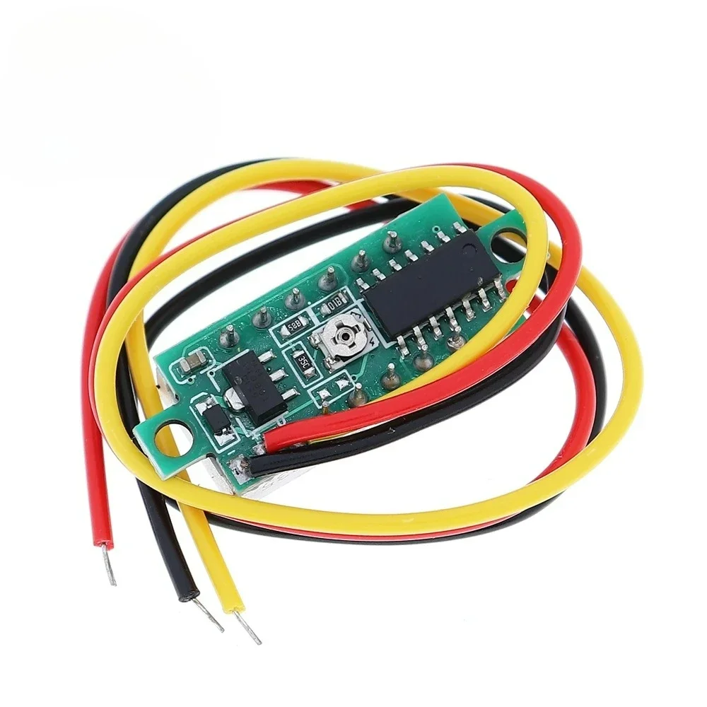 0.28 Inch 2 Wires 3 Wires 2.5V-40V Mini Digital Voltmeter Voltage Tester Meter Red/Blue/yellow/green LED Screen Meter