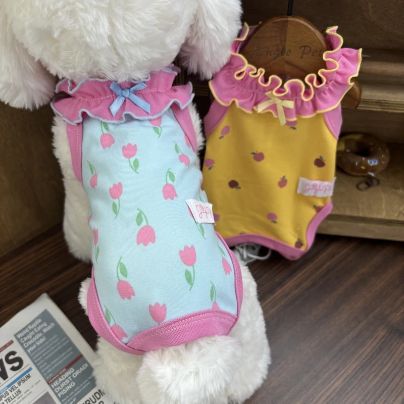 

Костюм для собак-девочек: хлопковая жилетка для щенков йорков, померанских шпицев, ши-тцу, мальтезе, пуделей, бишонов, шнауцеров