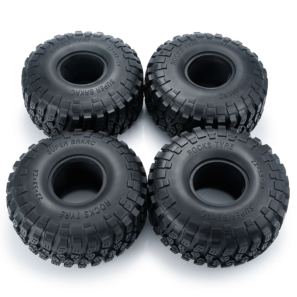 MIBIDAO 2.2 Inch Beadlock Rubber Wheel Tires 150*67mm for Axial SCX10 Wraith 90048 RR10 TRX-4 1/10 RC Crawler Car Model Parts