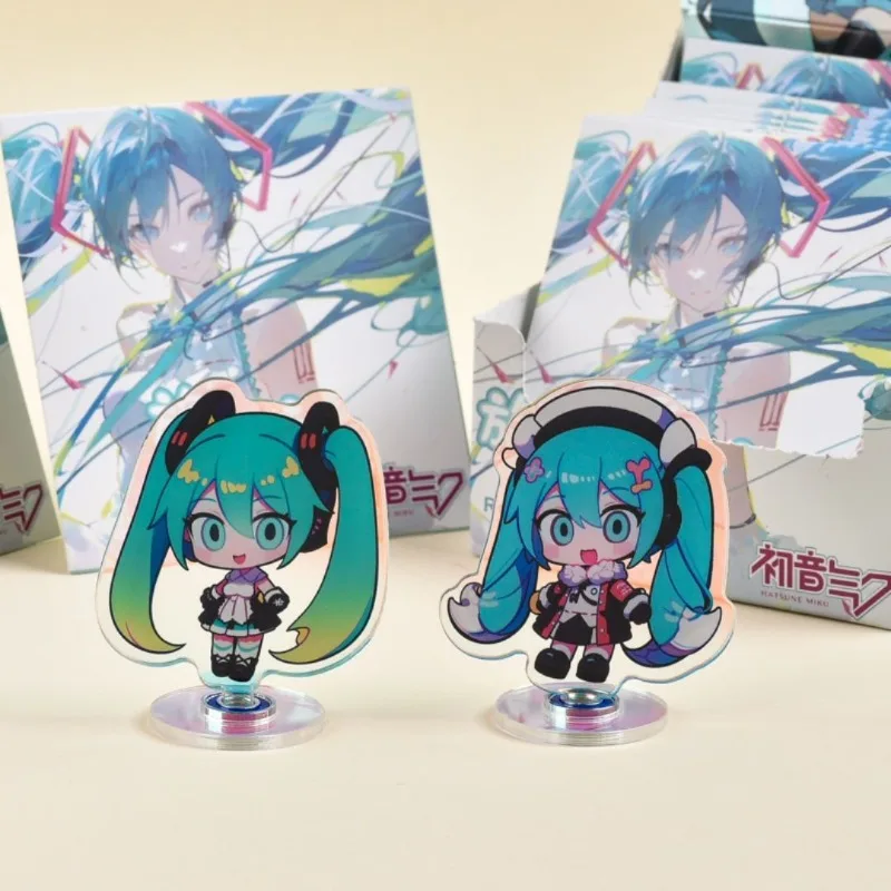 Hatsune Miku verrassing blinde doos creatieve hoogwaardige anime Miku randapparatuur 6 cm acryl laser roterende standaard tafelornament cadeau