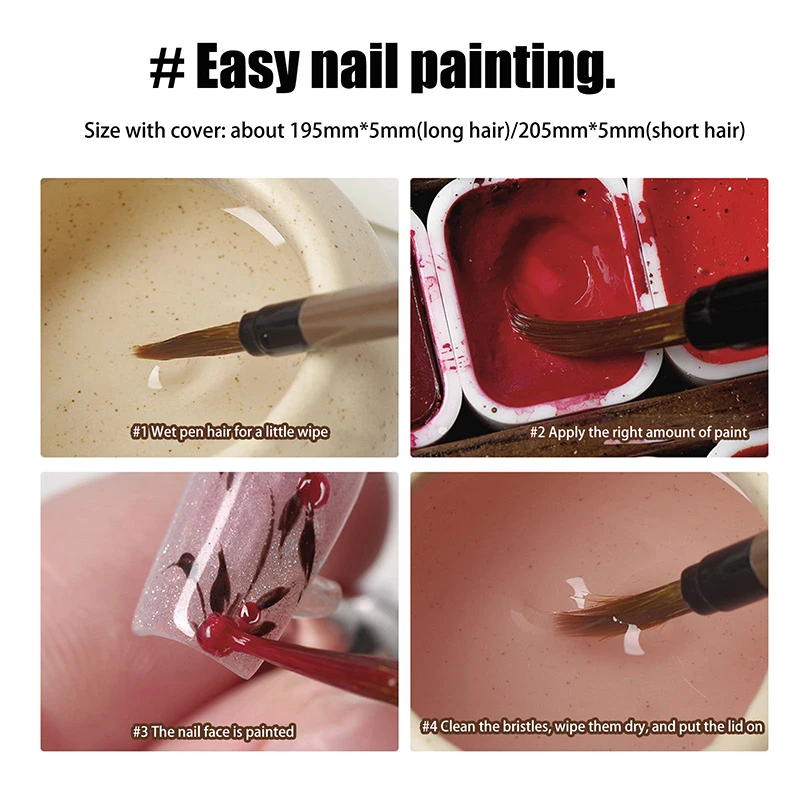 Nail Art Malerei Wölfe Haar bürste Stift Haken Linie Pinsel chinesische Kalligraphie Pinsel Kunst Öl Zeichnung Aquarell Pinsel