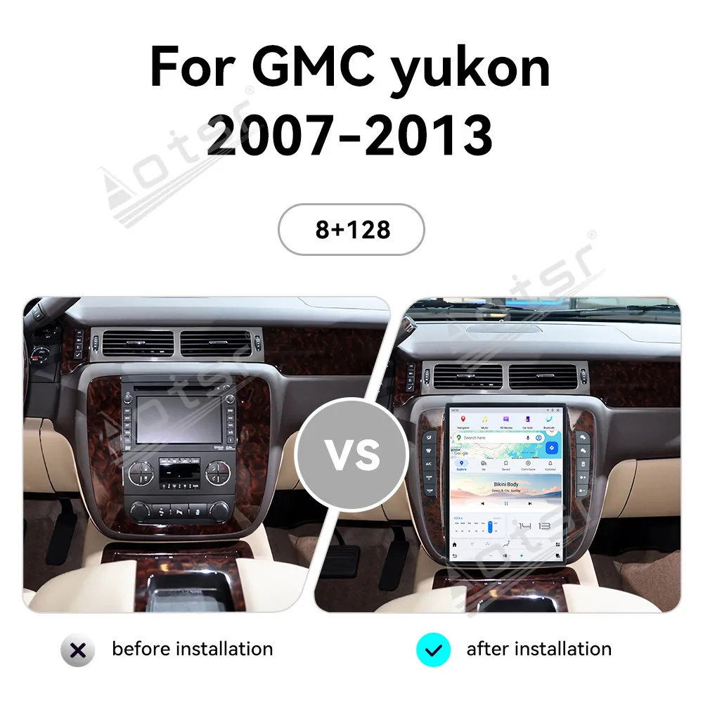 13.8'' Android 13 for GMC Yukon 2007-2013 Automatic Touch Car Screen Navigation Apple Carplay Car Radio DSP BT Multimedia Player