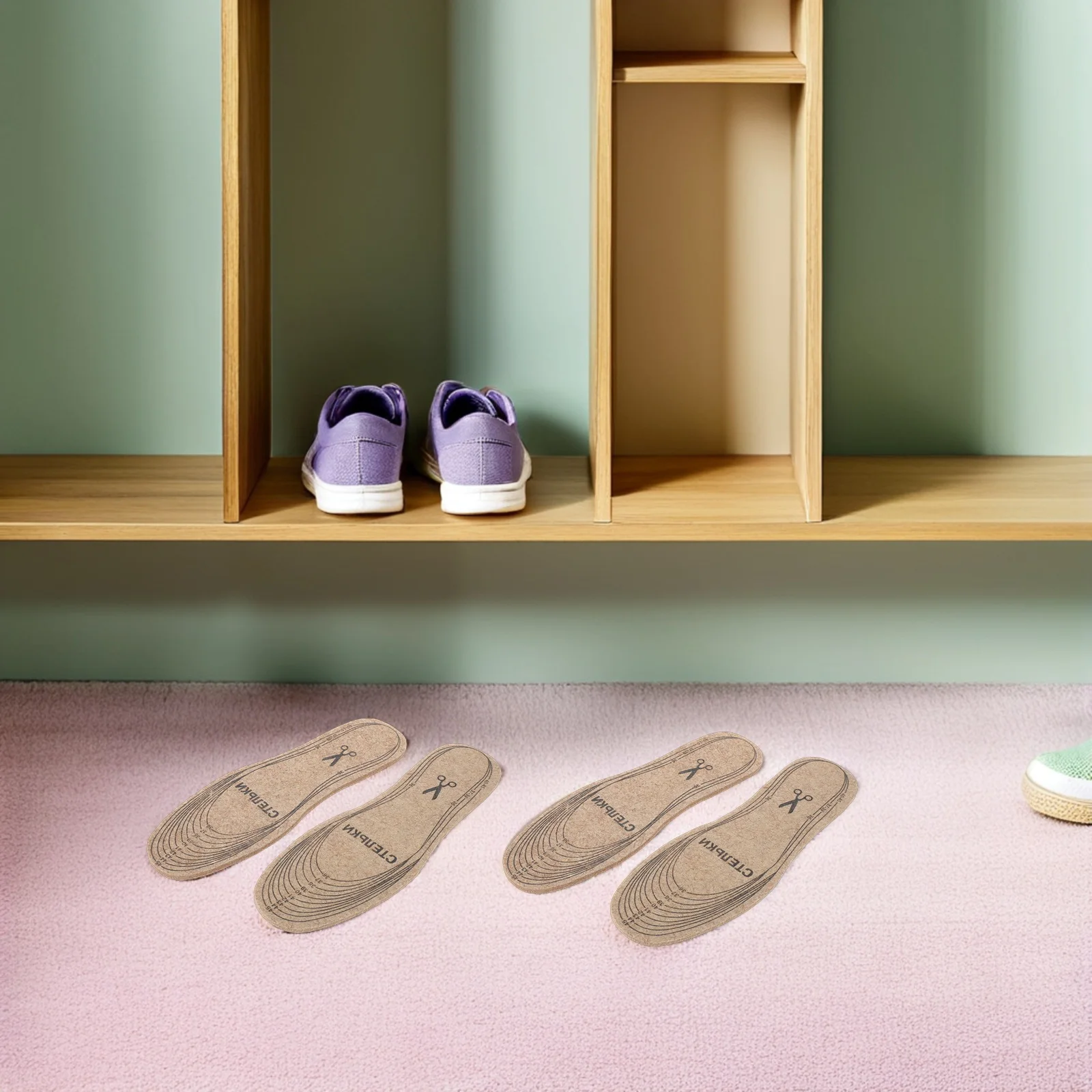 

6pcs Cuttable Felt For Shoes Thick Warm Winter Insoles For Snow Boots Breathable Cushioning Inserts Khaki Shoe Insoles