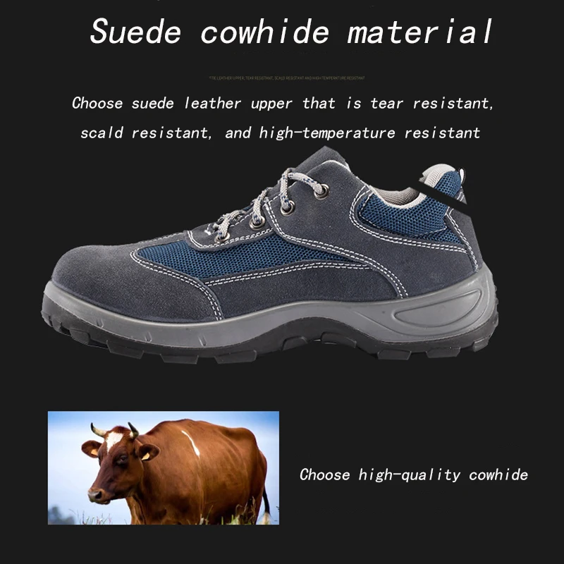 protection shoesAnti impact puncture steel toe cap Lightweight Breathable  Construction site  Men Summer work shoes