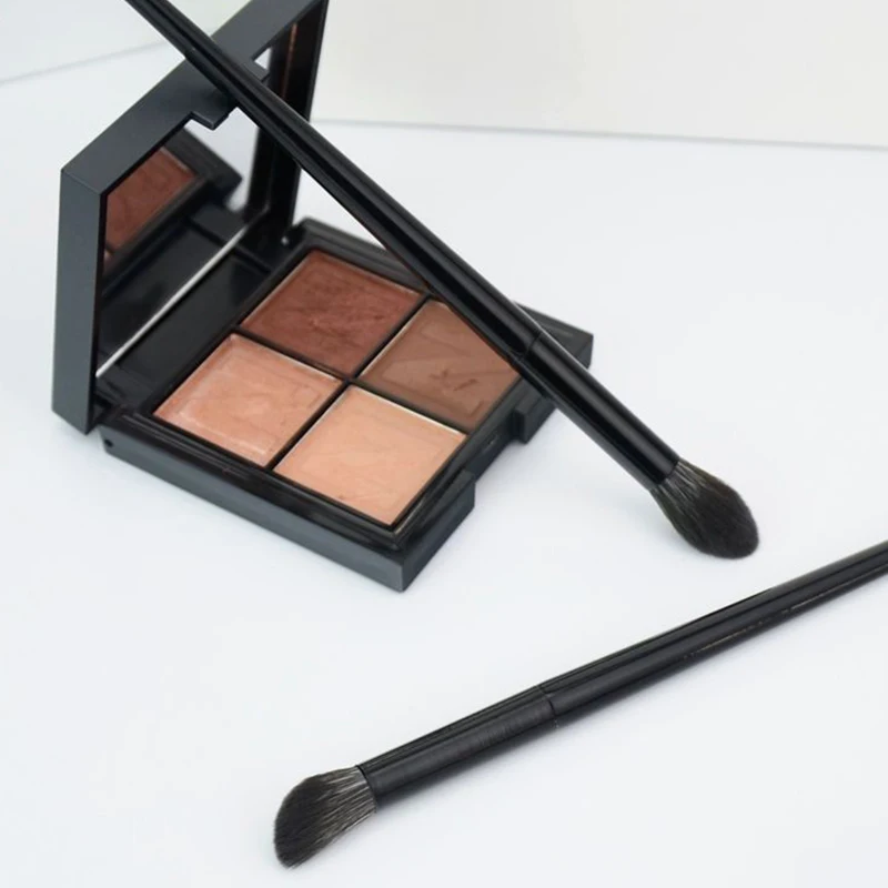 Kit de brochas de maquillaje de ojos, 12 Uds., color negro, sombra de ojos, contorno de cejas, delineador de ojos, pelo de fibra sintética, mango cómodo, regalo para esposa y madre