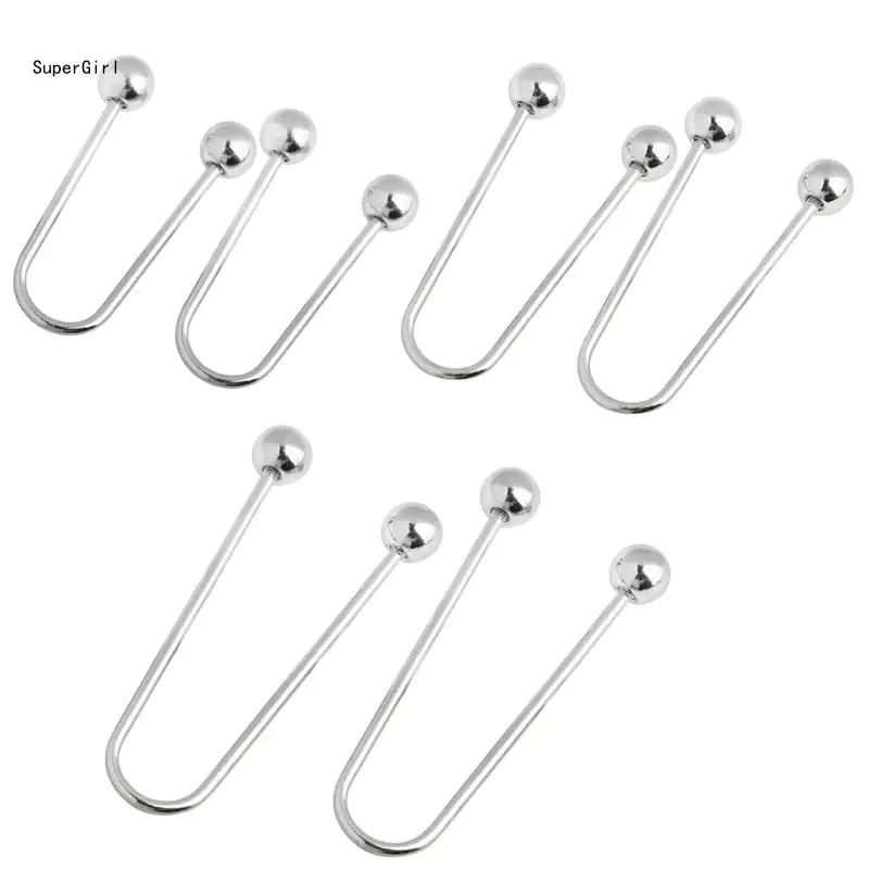 Multipurpose Metal Spirals Clasps Double Head Brooch 2Pieces Set Garment Fixing Button Clip for Parties and Office Wear J78E