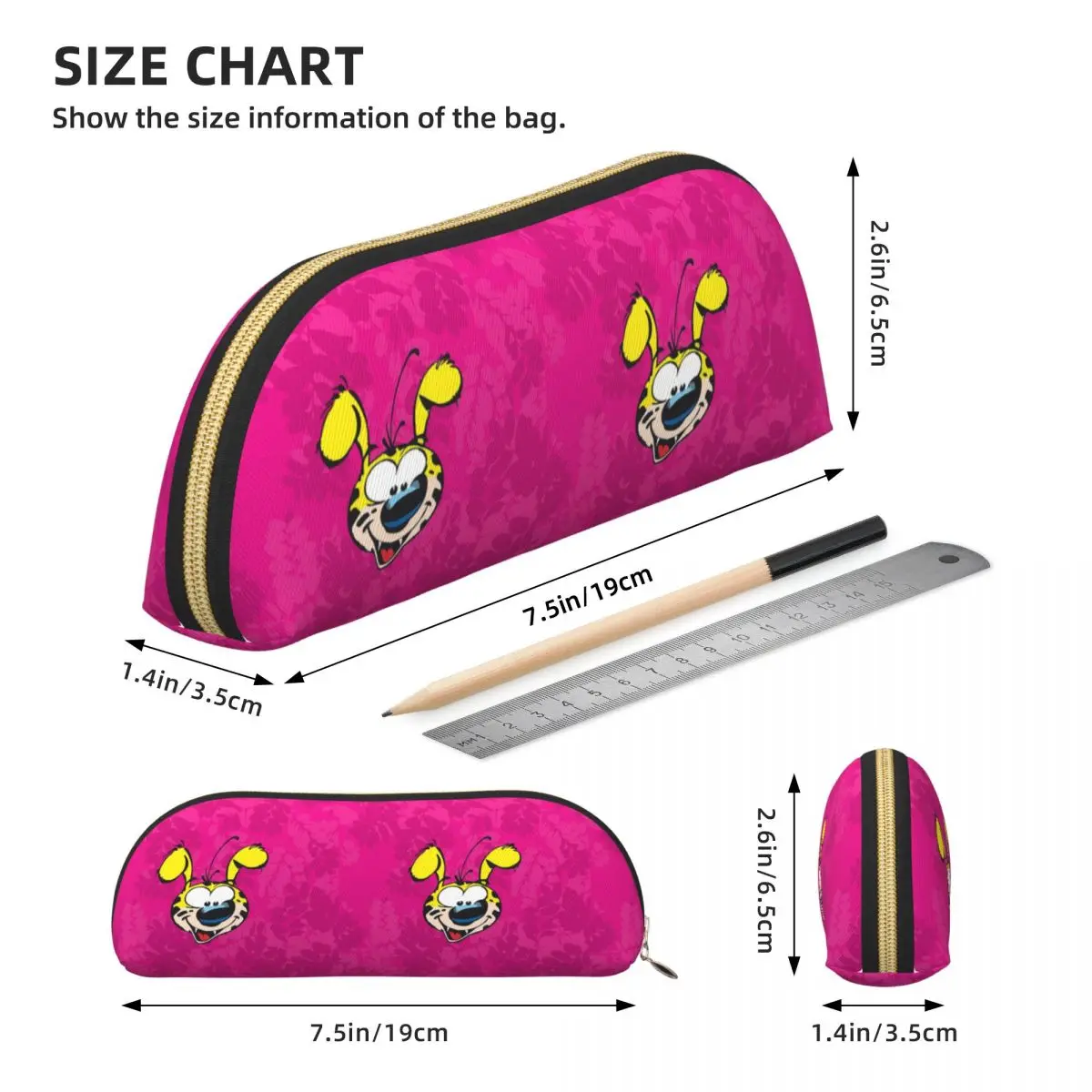 Marsupilami مقلمة الوجه حامل القلم تخزين القرطاسية لوازم سعة كبيرة صندوق القلم حقيبة أقلام رصاص لهدايا الأطفال