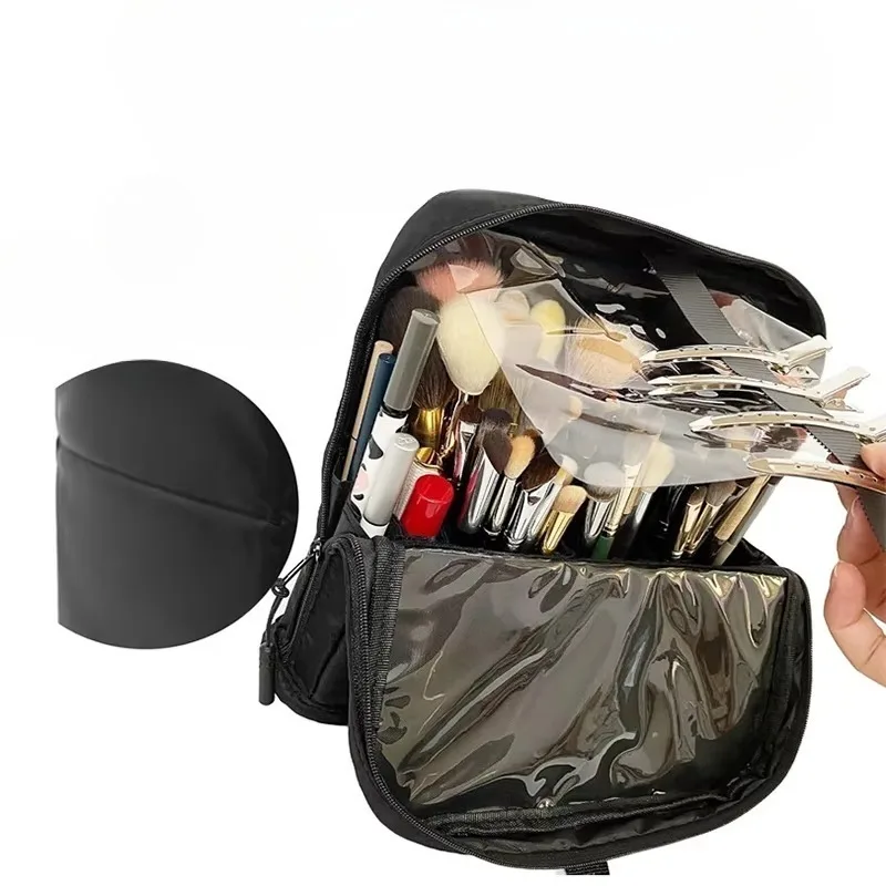 Stand-up Foldable Makeup Brush Bag, Adjustable Dividers Large Storage Pouch