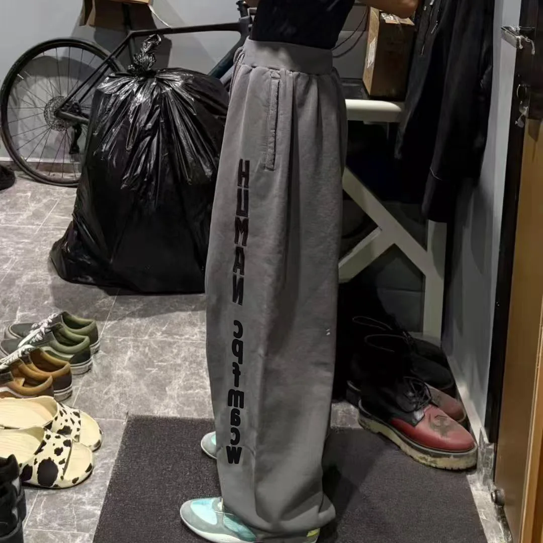 

Модные брендовые спортивные брюки Trendy Brand 26: весенне-осенние, с вышивкой и пэчворком, рваные, свободные, широкие, длинные, повседневные, молодежные, модные