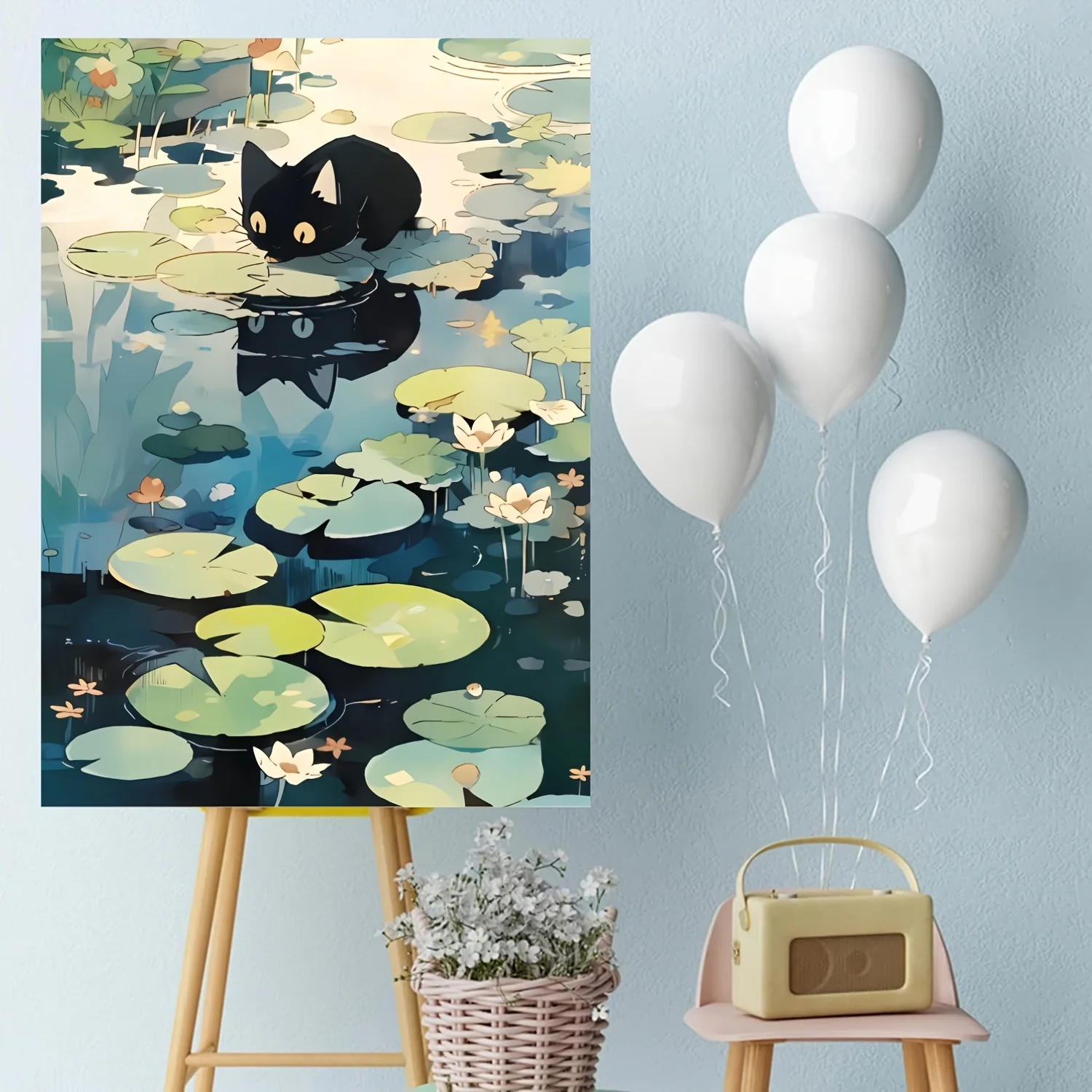 300/500/1000pcs Paper Puzzle Kitten Water Lilies Jigsaw Puzzle Kid Learning Toy Family Game Activity Bedroom Living Room Decor