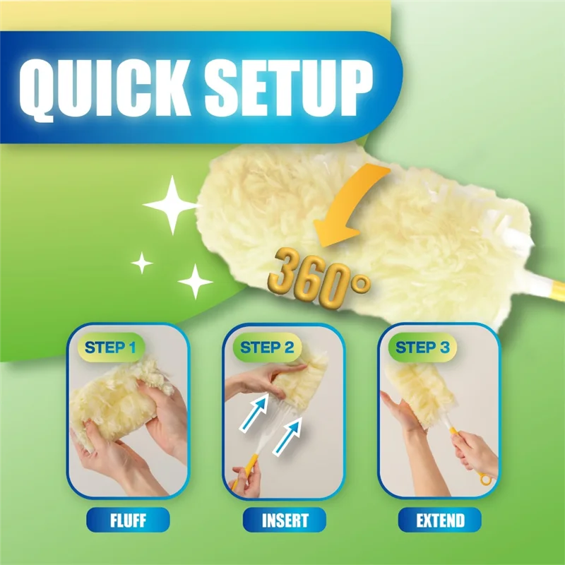 VELIF-40 Pack Ricarica per spolverino Ricarica per spolverino Forswiffer 360 Ricariche per spolverino per mobili resistenti Microfibra multisuperficie monouso