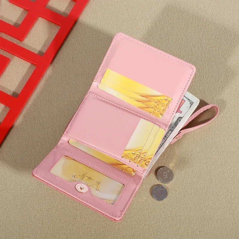 Portamonete Love ricamato alla moda da uomo 1 pezzo, porta carte a tre ante, portafoglio con slot multipli per carte