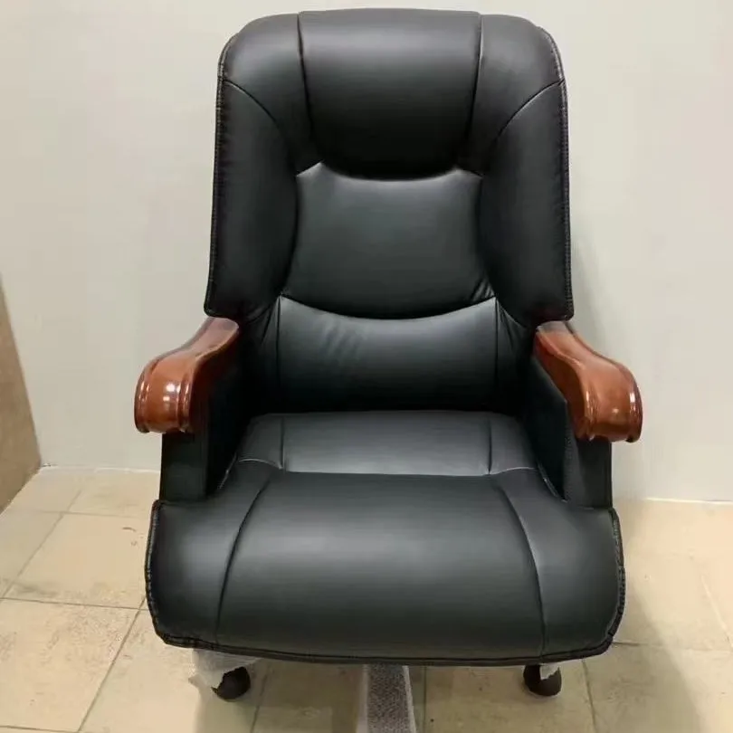 Solid wood office chair president leather class chair ergonomic office swivel liftable cowhide