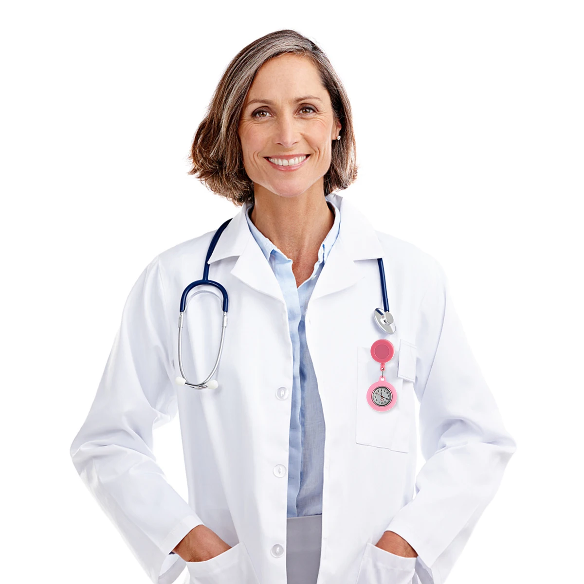 Orologio da infermiera Orologio da taschino da taschino in silicone retrattile per donna Durevole Pratico Leggero Semplice Design adorabile Regali