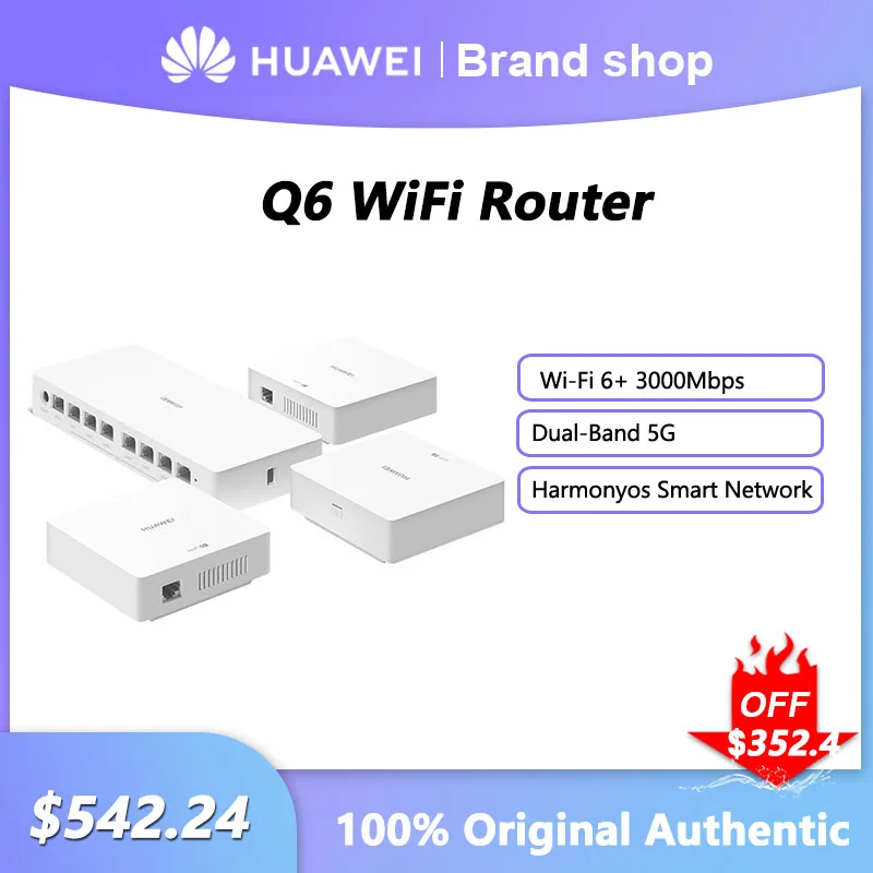 Original Huawei Q6 Router Wi-Fi 6+ 3000Mbps Network Signal Amplifier Dual Frequency Whole Full Coverage Cable Gigabit Repeater