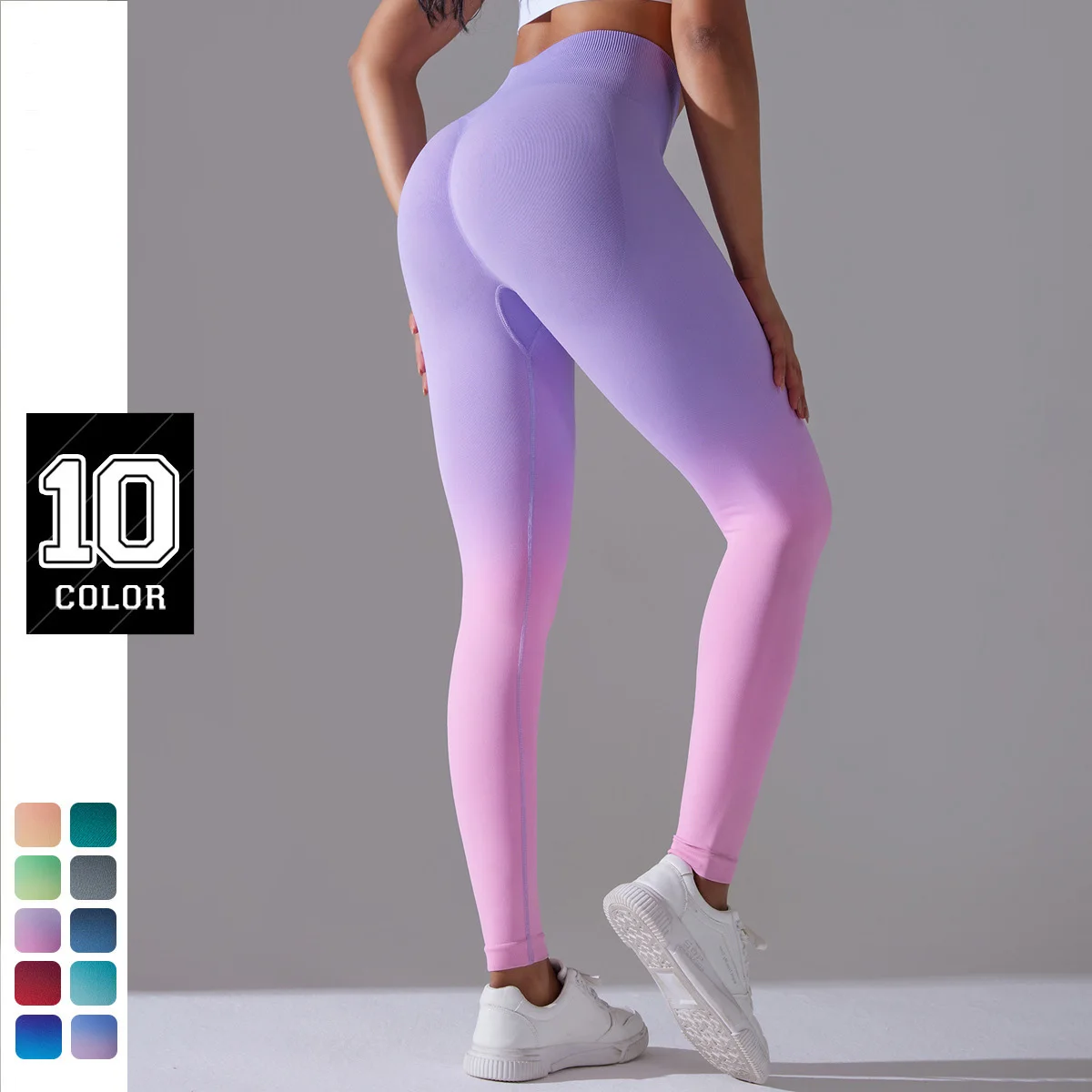 

Seamless Leggings Ombre Fitness Exercise Running Workout Push Up Butt Scrunch Yoga Pants Tummy Control Trainning Tights Leggings