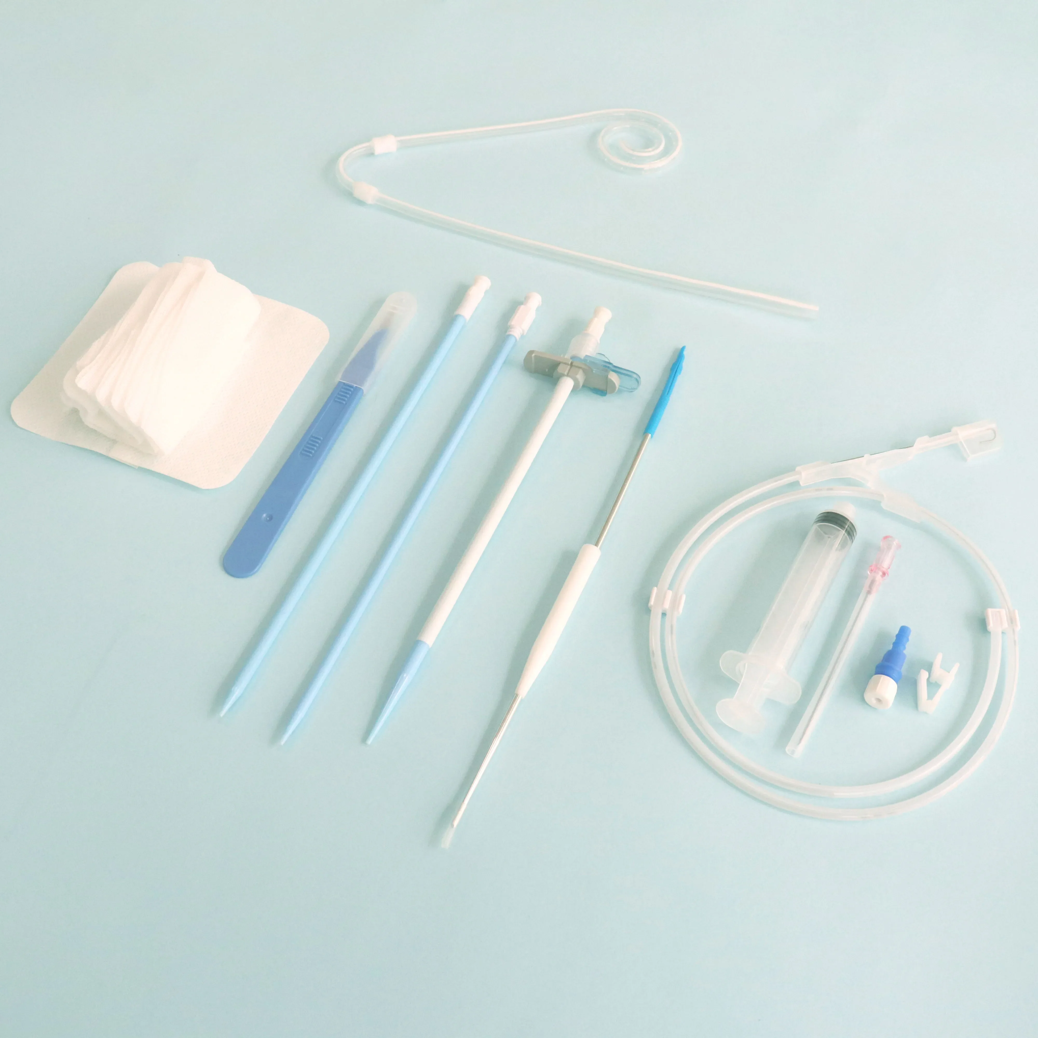 Tianck medical percutaneous access curl two cuff Peritoneal cavity osmosis PD internal catheter