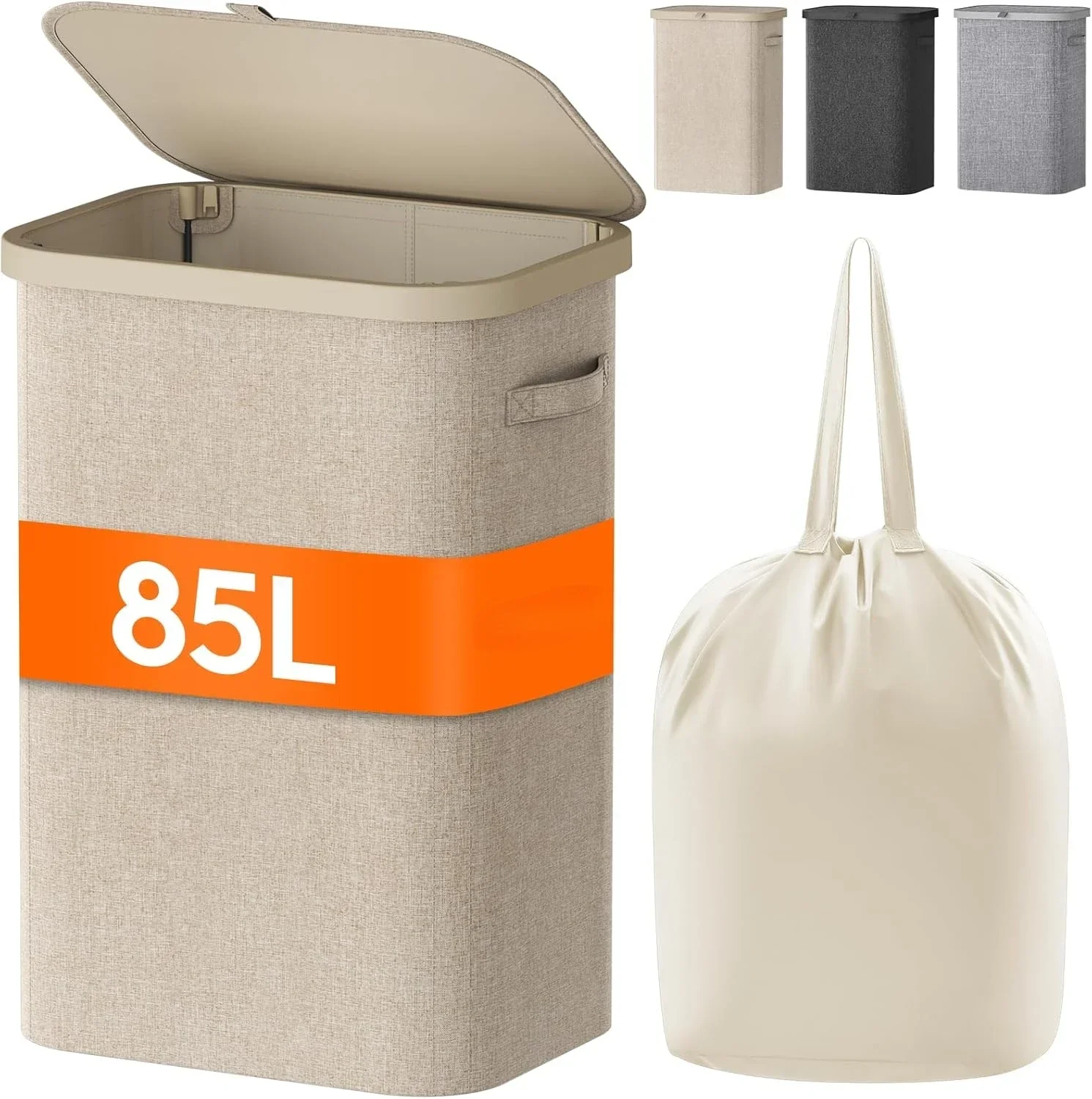 1PC Laundry Basket with Wheels and Lid Closed Hamper Laundry Suitable for Bedrooms Bathtubs Dormitories
