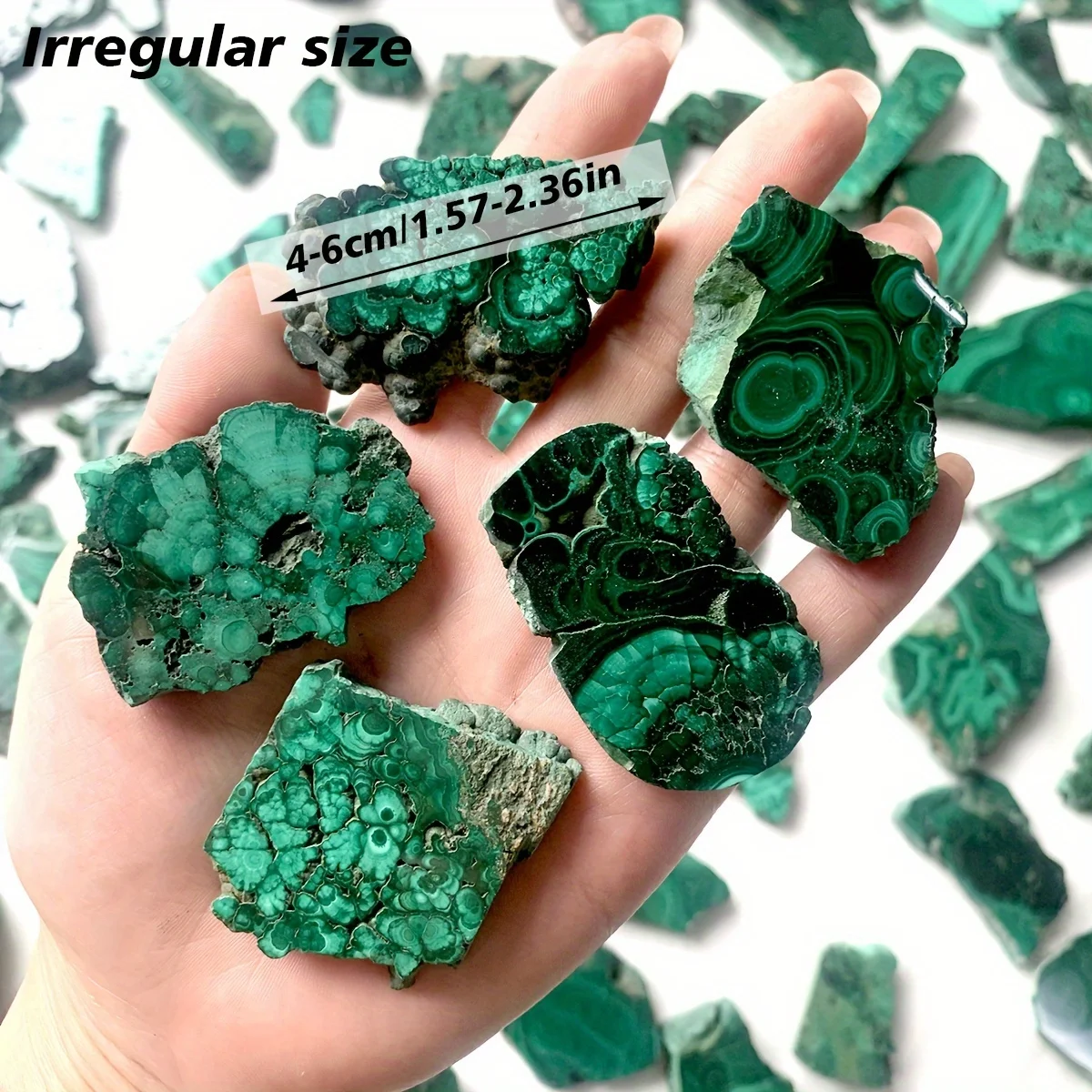 Natural Crystal Green Eyes Malachite Raw Slab Mineral Specimen Home Ornament Decoration, Ideal choice for Gifts