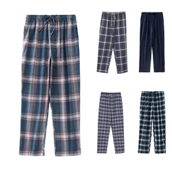 New Style Hot Sale Cotton Plaid Pajama Pants For Adluts Home Furnishing Cotton Trousers Cotton Pajama Men Sleep Bottom Home Wear