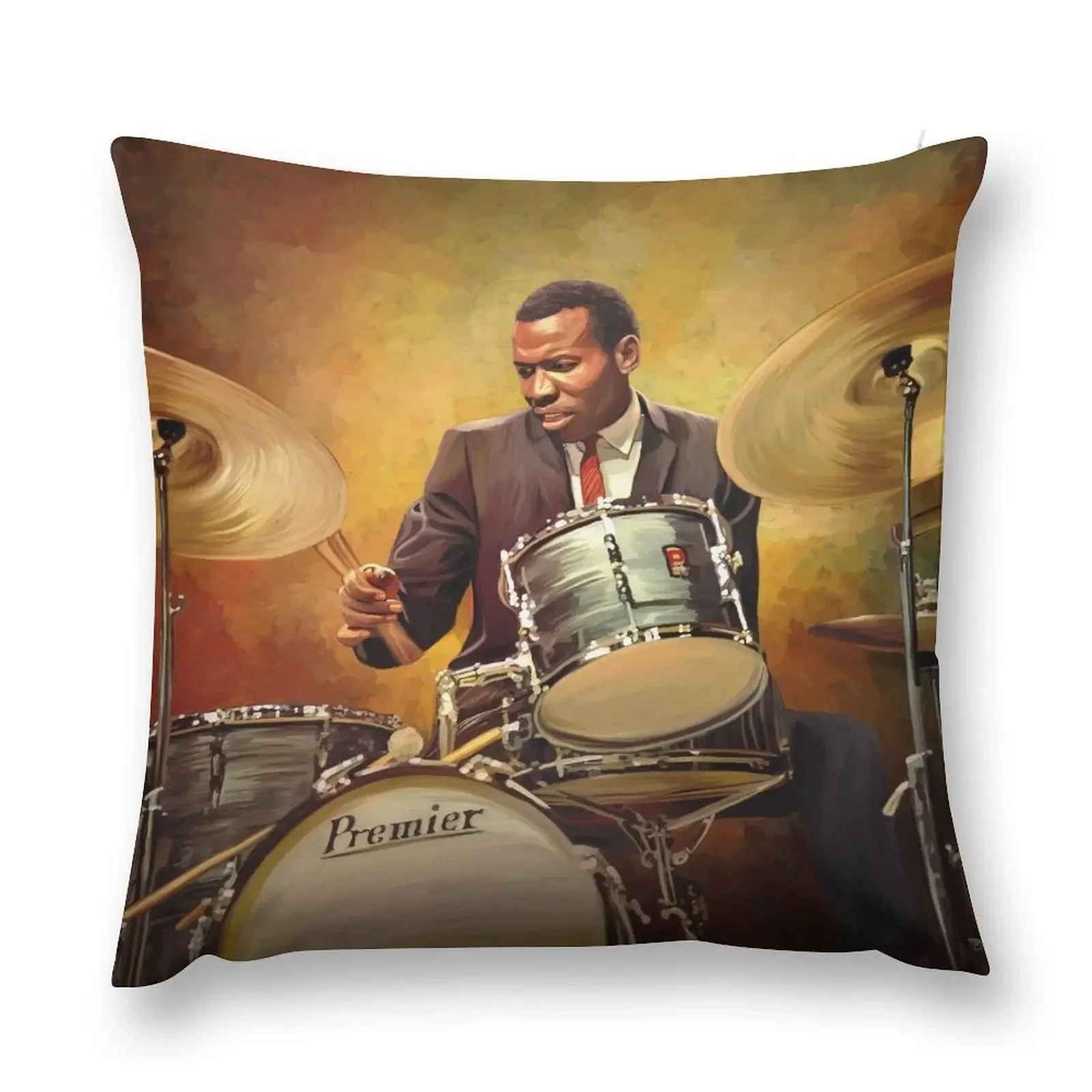 Honoring Elvin Jones: Great Jazz Drummer Throw Pillow Pillow Case christmas pillowcases pillow