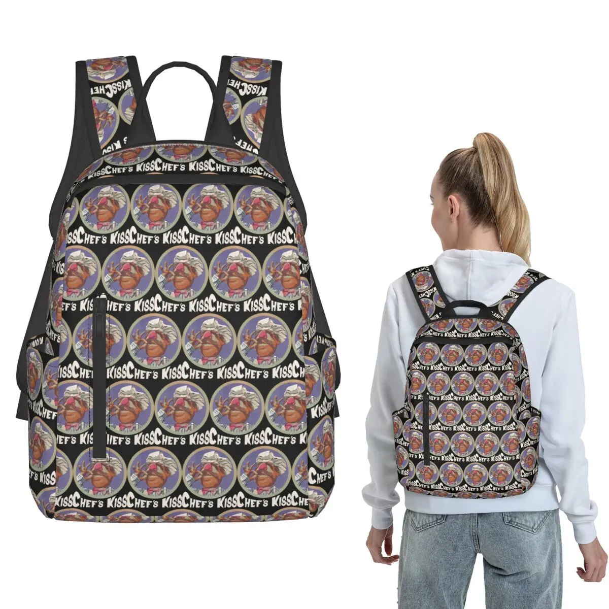 

Chef's Kiss Backpack Daypack Boys Girls BookBag School Bag Shoulder Bags for Men Women