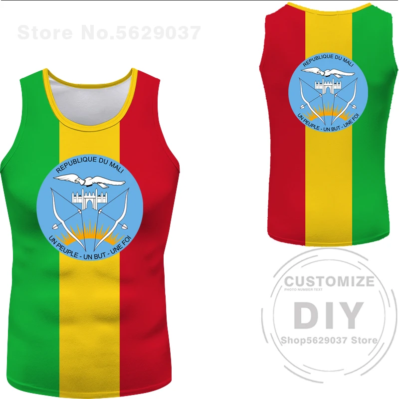 Mali Vest Free Custom Made Name Mli Tank Top Nation Flag Ml Republic French Country Malian Word Print Photo Sleeveless T-Shirt