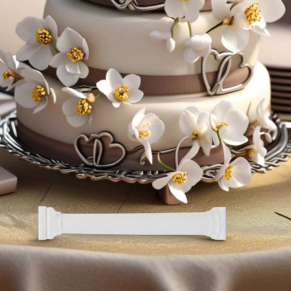 

4pcs Roman Column Stand Vintage Cake Support For Tiered Wedding Birthday Decor Diy Floating Cake Risers Plastic Pillars Set
