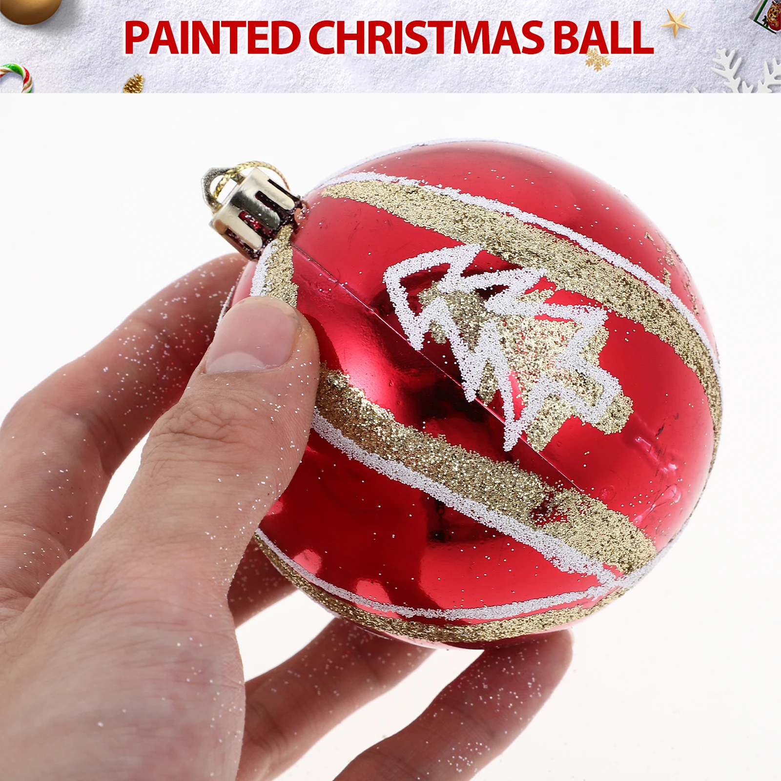 

6pcs Christmas Ball Pendant Ornaments Decorative Plastic Hanging Xmas Tree Ball Decorations for Home Fireplace Party