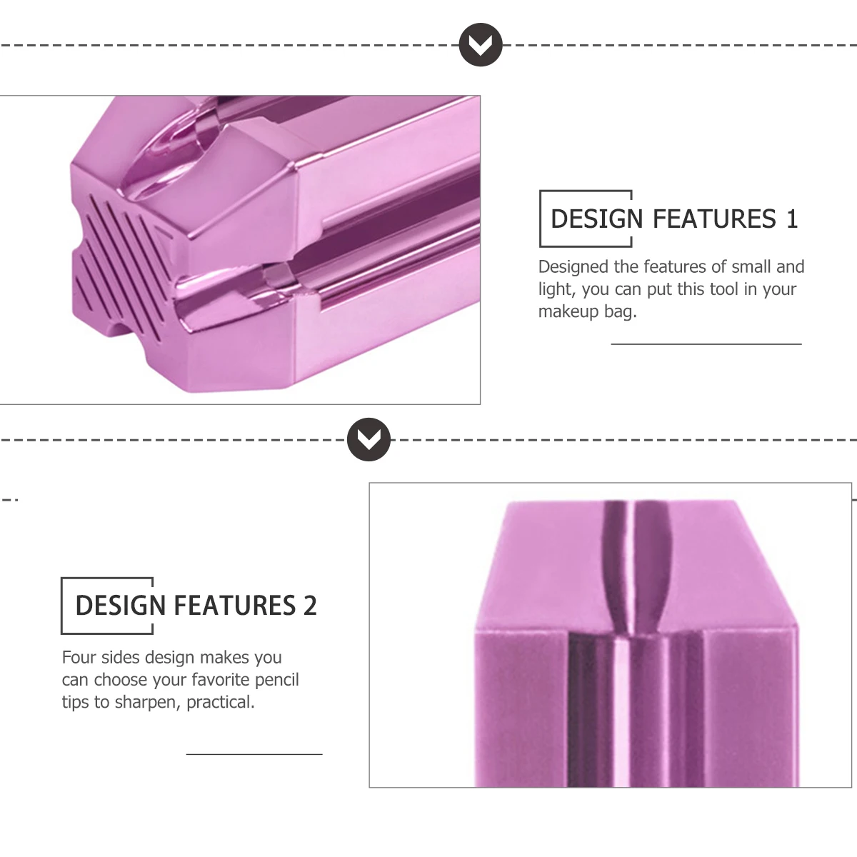 フラットチップ削りスロットプレミアムプラスチック削り補助メイクアップ用品女の子用小型軽量アイライナー眉ペンシル