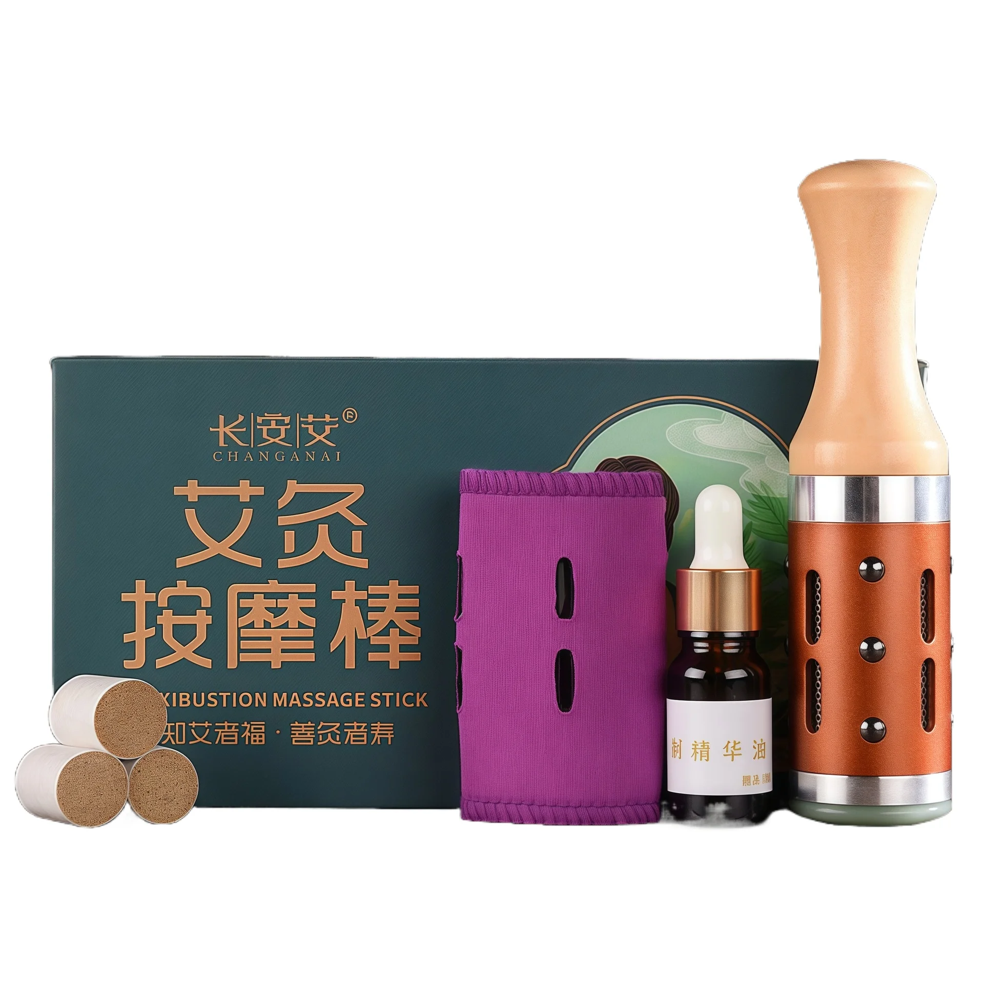 Jade Moxibustion Stick Face Eye Massage Rolling Handheld Heat Stick