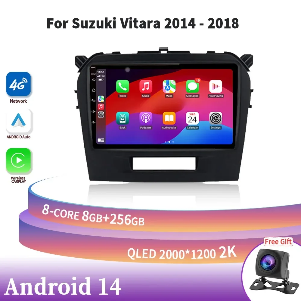 

Android 14 For Suzuki Vitara 2014-2018 Car Radio Multimedia Navigation Wireless Carplay Stereo Head Unit 2DIN Screen 4G GPS Wifi