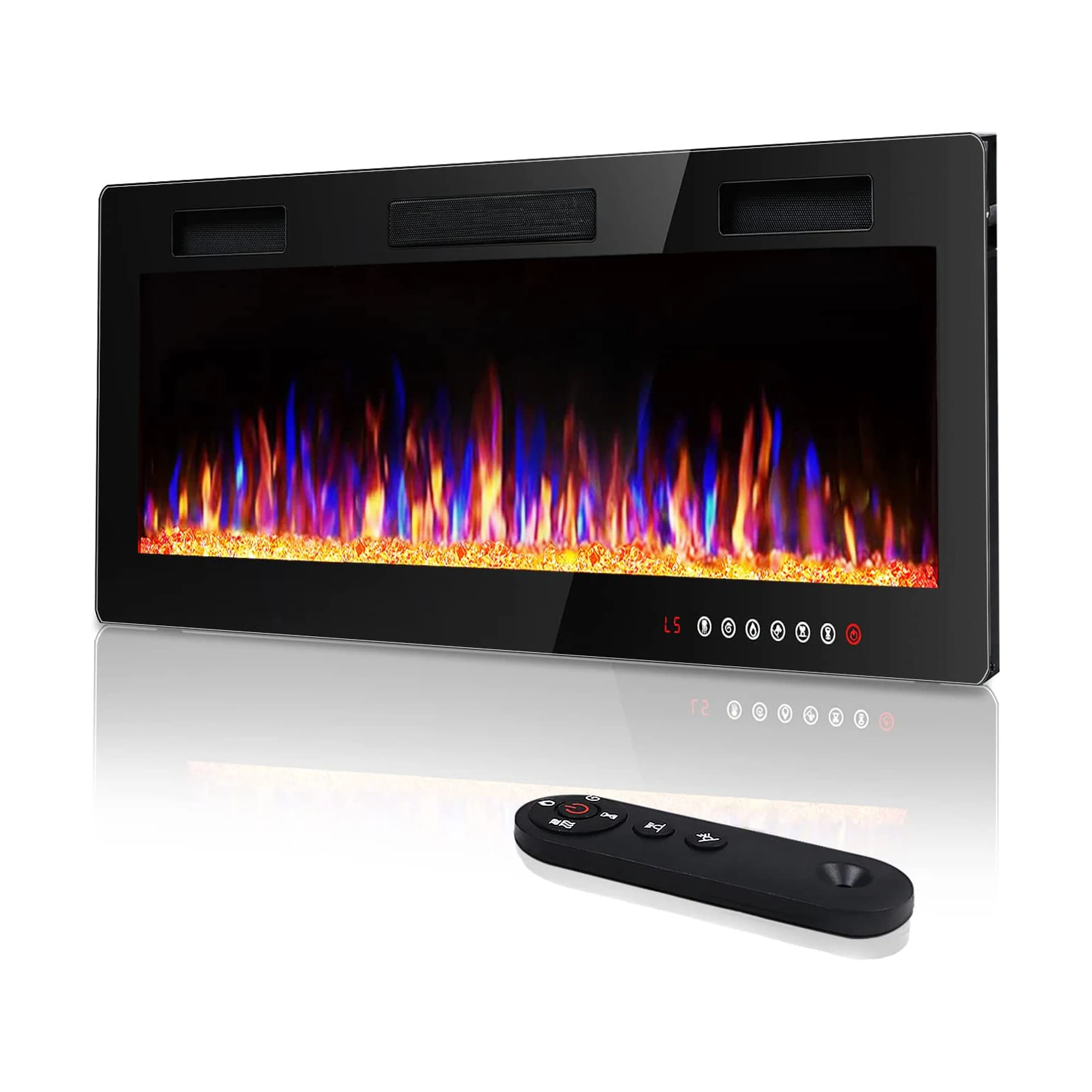 Double Sided Led Panoramic Boge Electric Fireplace Parts Color with Sound Effect Logf-20 Wall Mounted Crackling