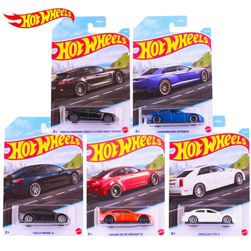 Original Hot Wheels Premium Car Modern Classics Diecast 1/64 Tesla Model 3 Lamborghini Cadillac Jaguar Boys Toys for Children