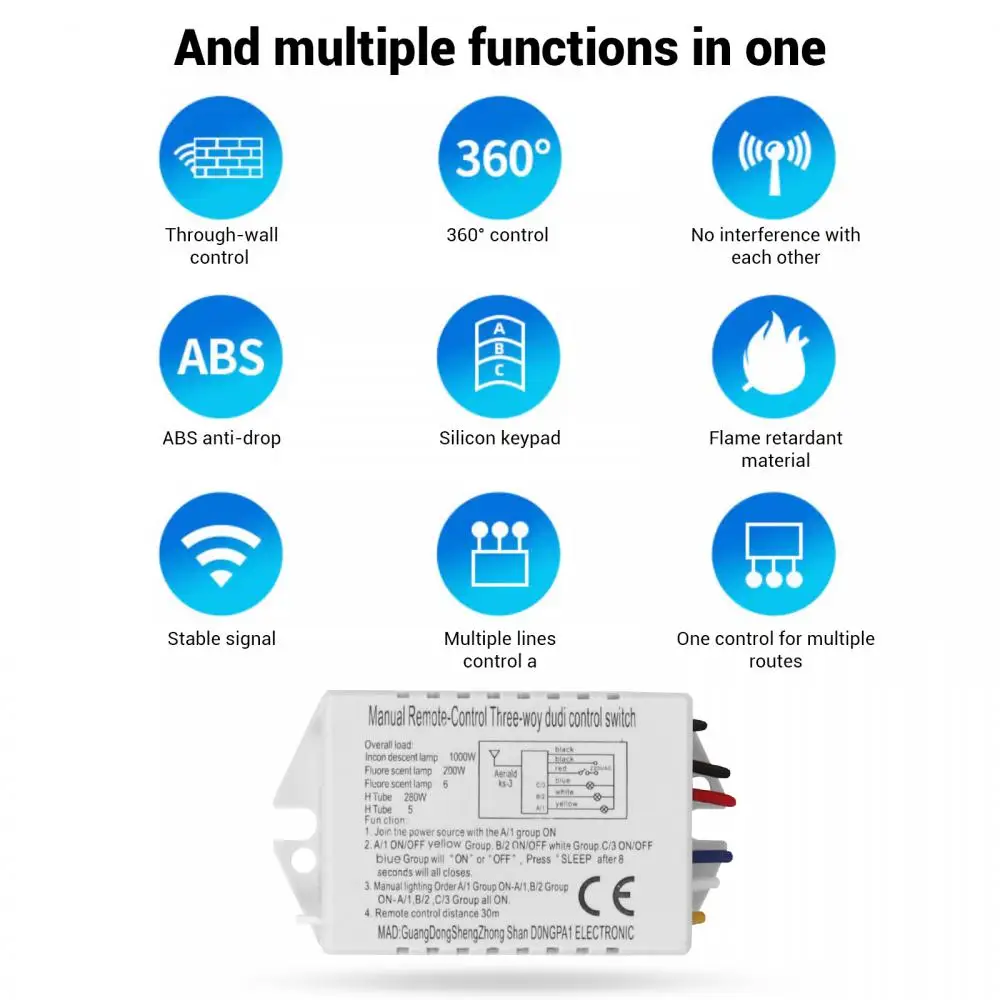 Channel ON/OFF 220V Wireless Remote Control Switch Receiver Transmitter for Lamp Light Electrical Equipments Drop Ship