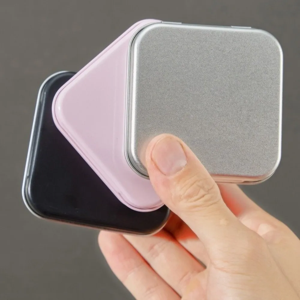Portable Eco-Friendly Candy Storage Box Square Shape Metal Material Flip Top Tin Box Durable Flip Storage Box for Candy Storage
