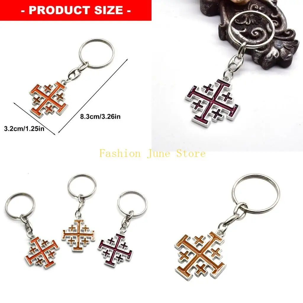 N5KA Crosses Bag Charm Keychain in Zinc Alloy for Keys and Daily Carry