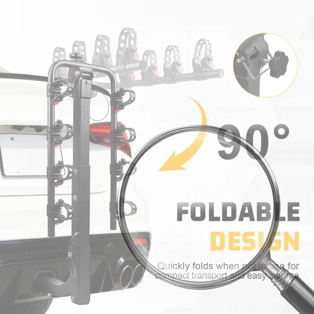 

Hitch Mount Bicycle Rack Carrier Bike Carrier Rack 4-Bike Rack for Cars Trucks SUVs and Minivans